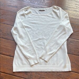 White House Black Market Ivory Knit Top